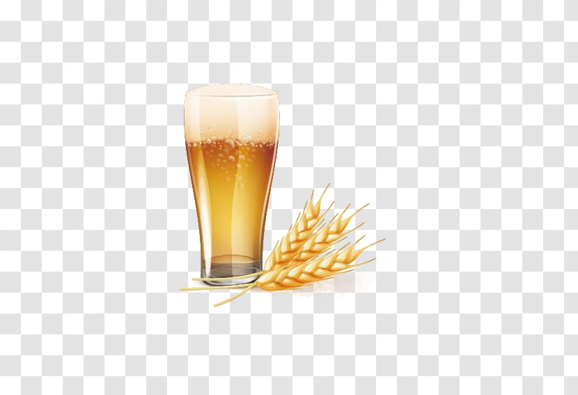 Wheat Beer Baijiu Euclidean Vector - Glassware - Yellow Icon Transparent PNG