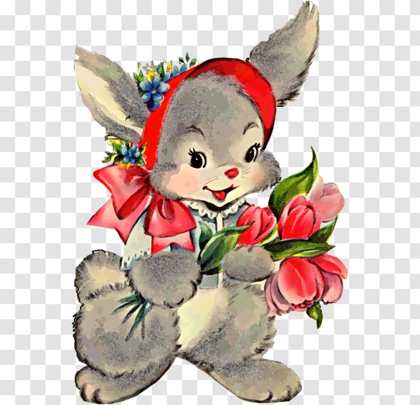 Easter Bunny Postcard Wedding Invitation Holiday - Cut Flowers - YS JAGAN Transparent PNG