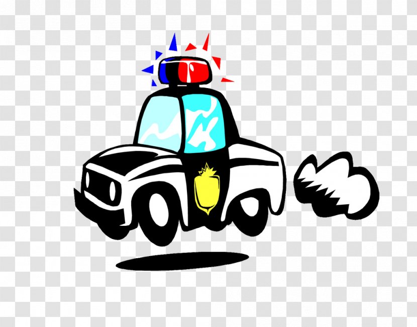 Police Car Officer Cartoon - Hand-painted Transparent PNG