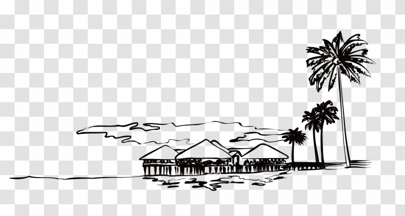 Black And White - Rectangle - Hand-painted Building Transparent PNG