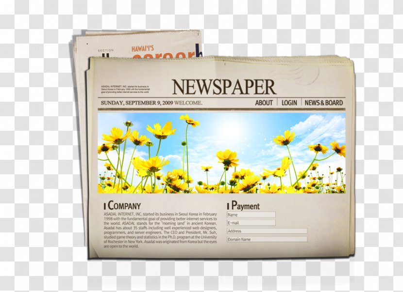Newspaper Printing Flower - Common Sunflower Transparent PNG