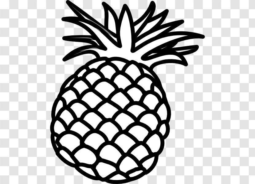 Pineapple Black And White Luau Clip Art - Food - Watercolor Transparent PNG
