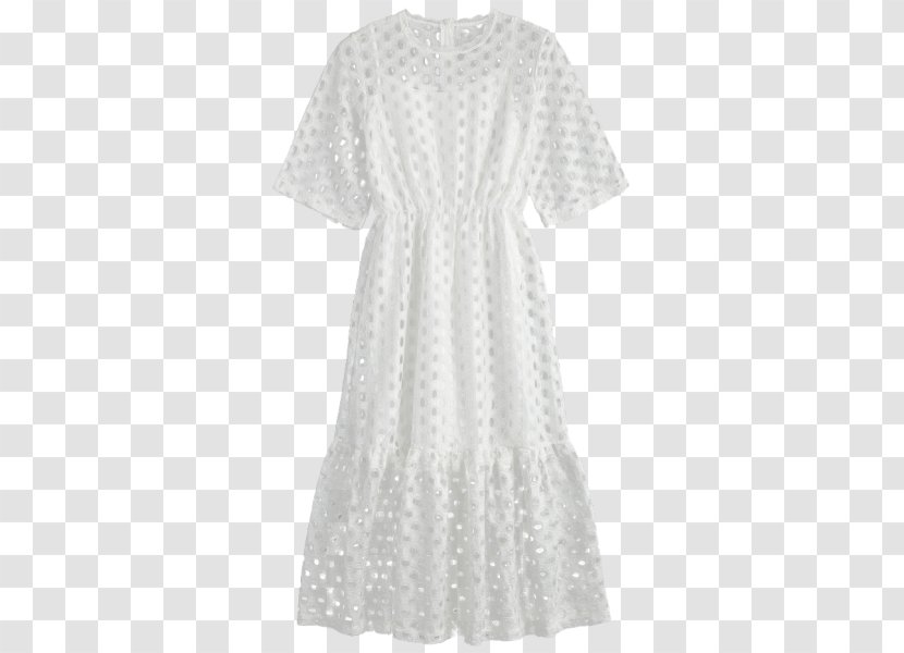 Polka Dot Cocktail Dress Sleeve - White - Noble Lace Transparent PNG