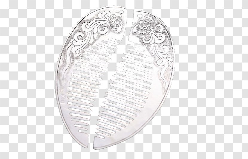 Comb Silver Designer - A Pile Of Material Transparent PNG