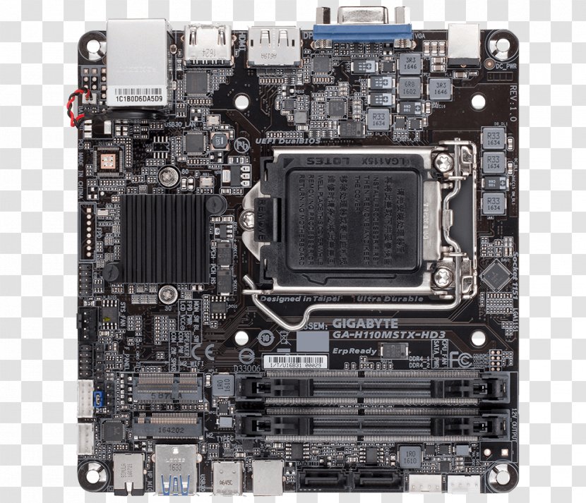 Intel Motherboard LGA 1151 Gigabyte Technology GA-H110MSTX-HD3 - Core I7 Transparent PNG