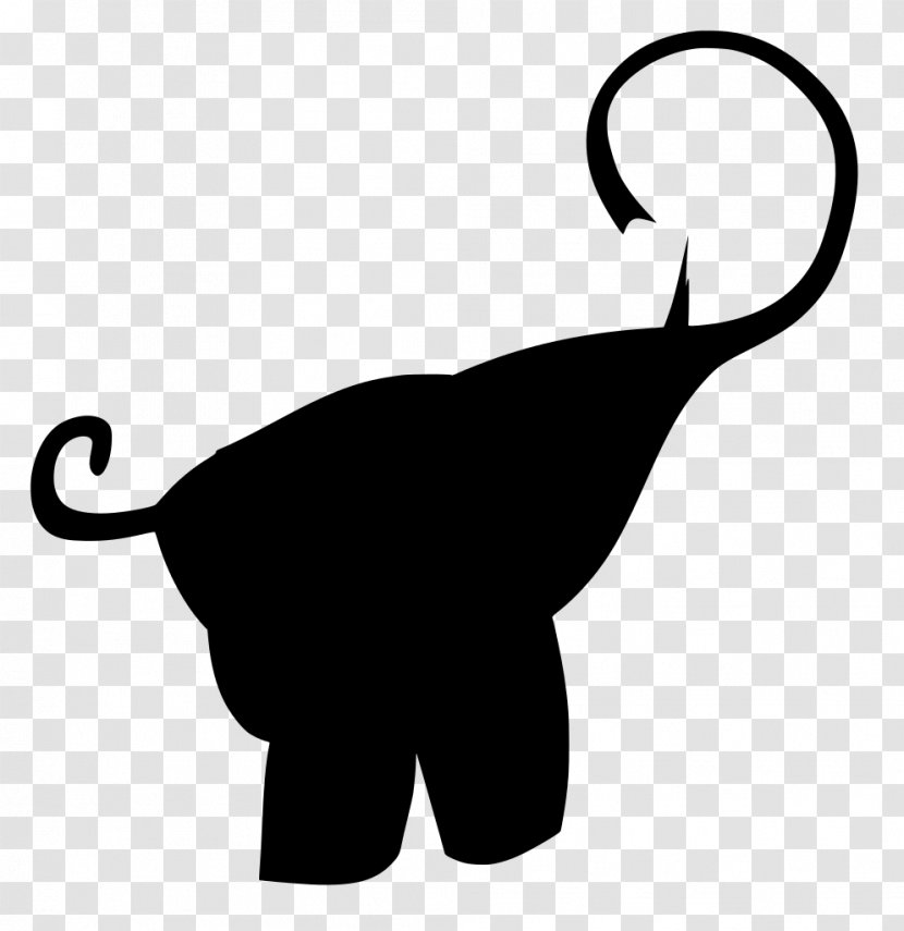 Elephant - White - Coloring Book Silhouette Transparent PNG