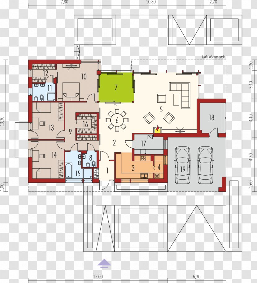 House Plan Floor Storey - Bungalow Transparent PNG