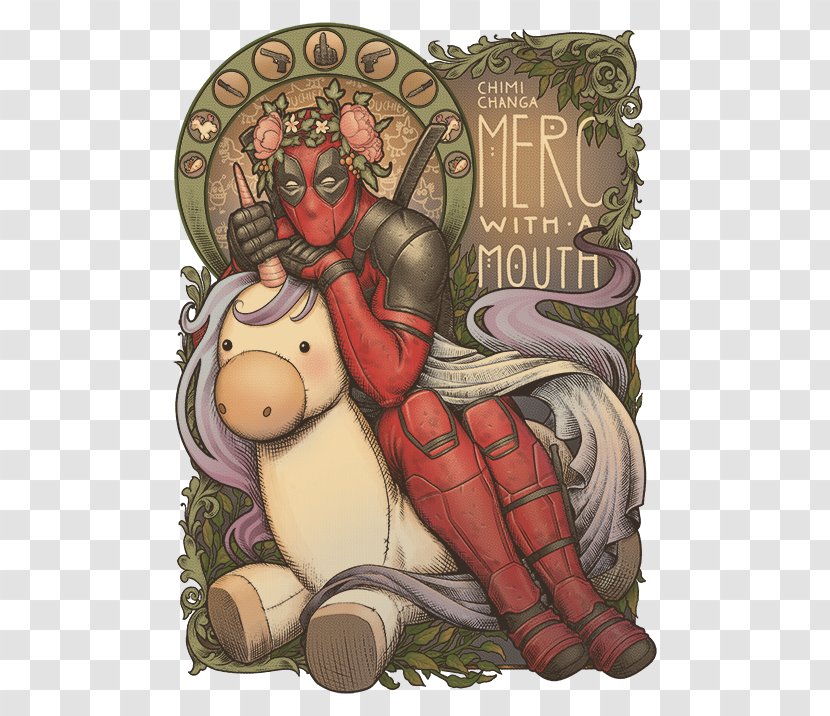 Mammal Cartoon Human Behavior Fiction - Deadpool Unicorn Transparent PNG