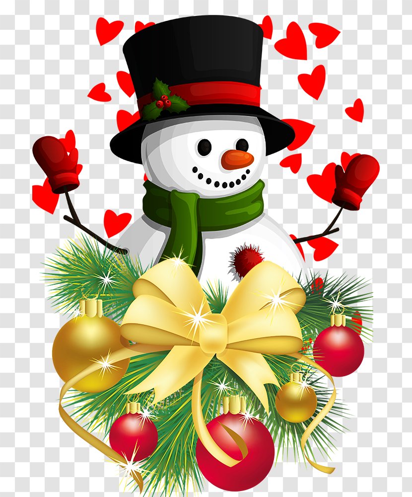 Christmas Decoration Ornament Garland Clip Art - Decorative Arts - Loving Snowman Holiday Gift Transparent PNG