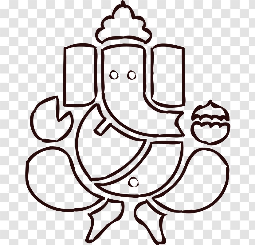 Ganesha Ganesh Chaturthi Hinduism Om Clip Art - Line Transparent PNG
