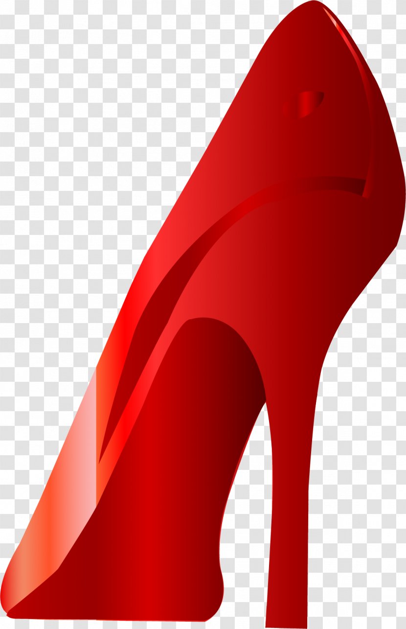 Shoe High-heeled Footwear - Vector Painted Red High Heels Transparent PNG