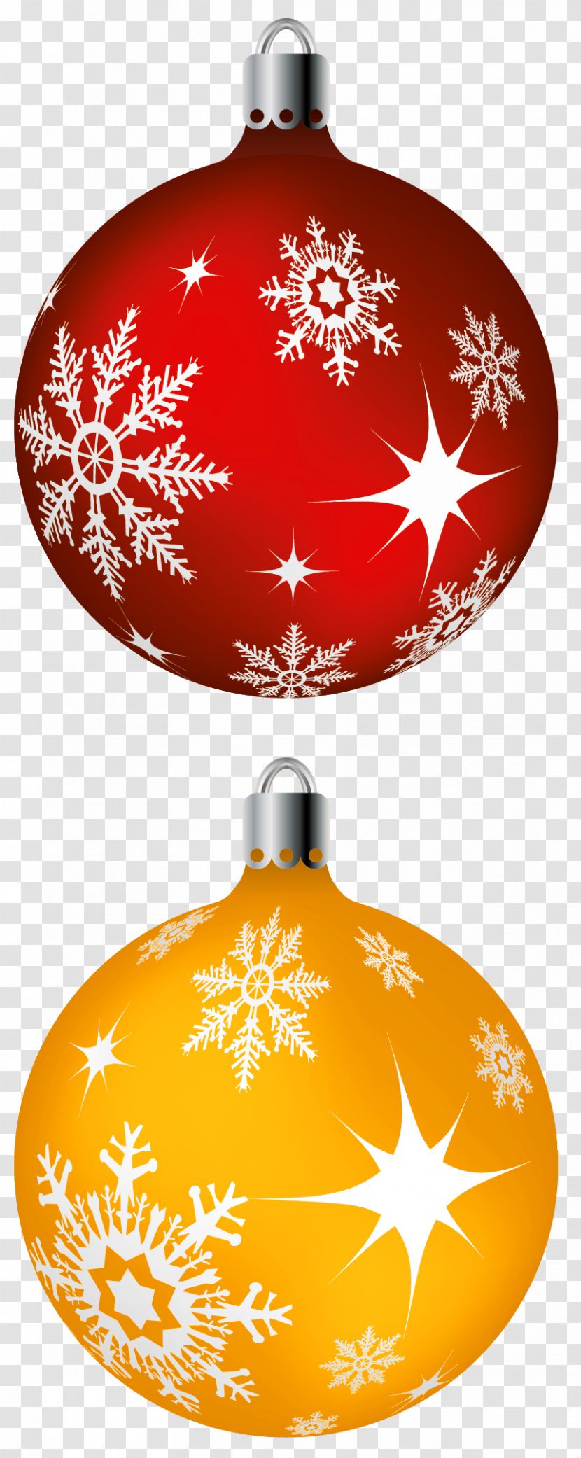 Christmas Ornament Decoration Santa Claus Clip Art - Ball - Red And Yellow Balls Clipart Picture Transparent PNG