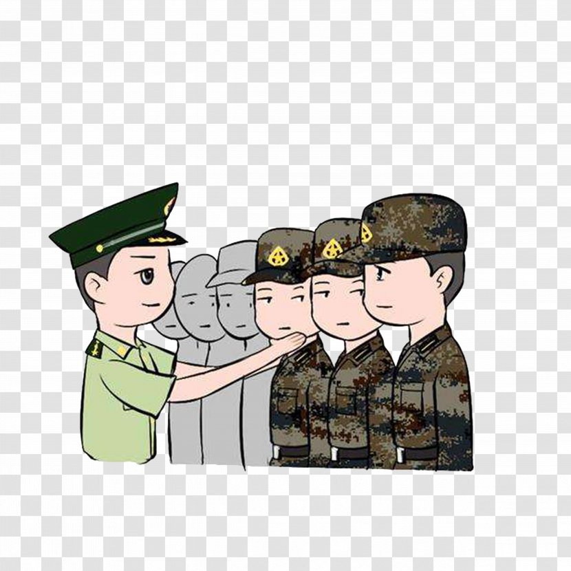 Military Cartoon Drawing Animation Illustration - Organization - The Instructor Corrected Incorrect Posture Transparent PNG