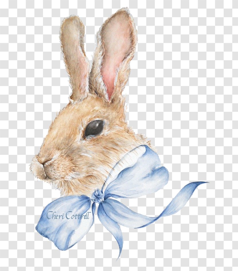 Easter Bunny Hare Domestic Rabbit - Family - Watercolor Transparent PNG