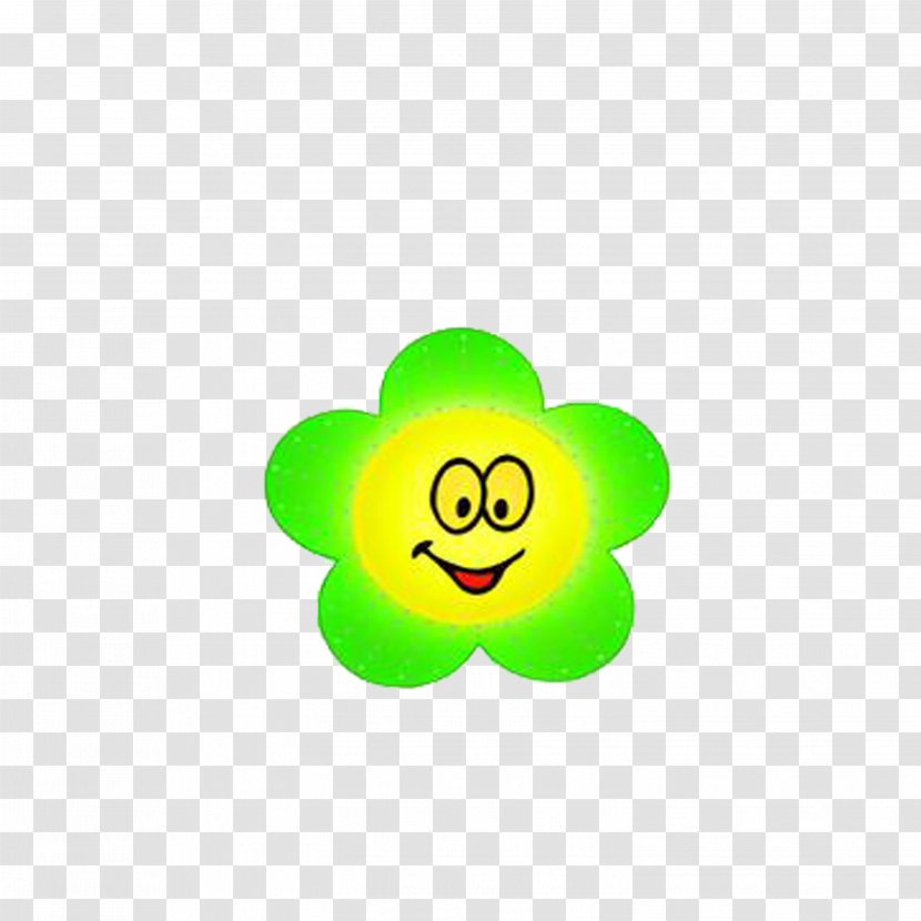 Smiley Icon - Green - Flowers Transparent PNG