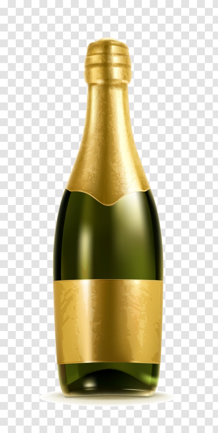 Champagne Bottle Alcoholic Beverage Illustration - Textured Material Vector Transparent PNG