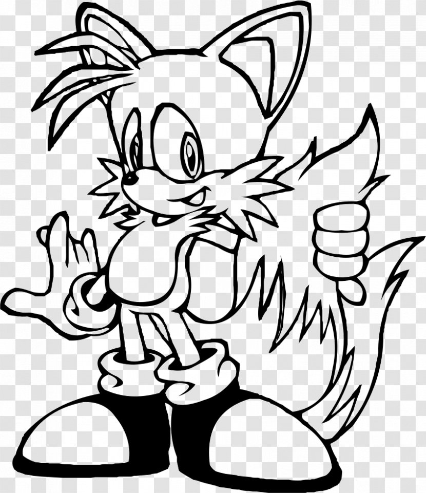 Sonic Colors Tails Shadow The Hedgehog Amy Rose - Line Art Transparent PNG