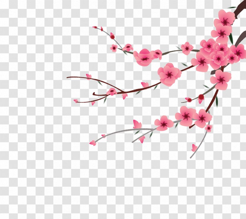 Petal Peach Blossom Flower - Hand-painted Buckle Free Material Transparent PNG