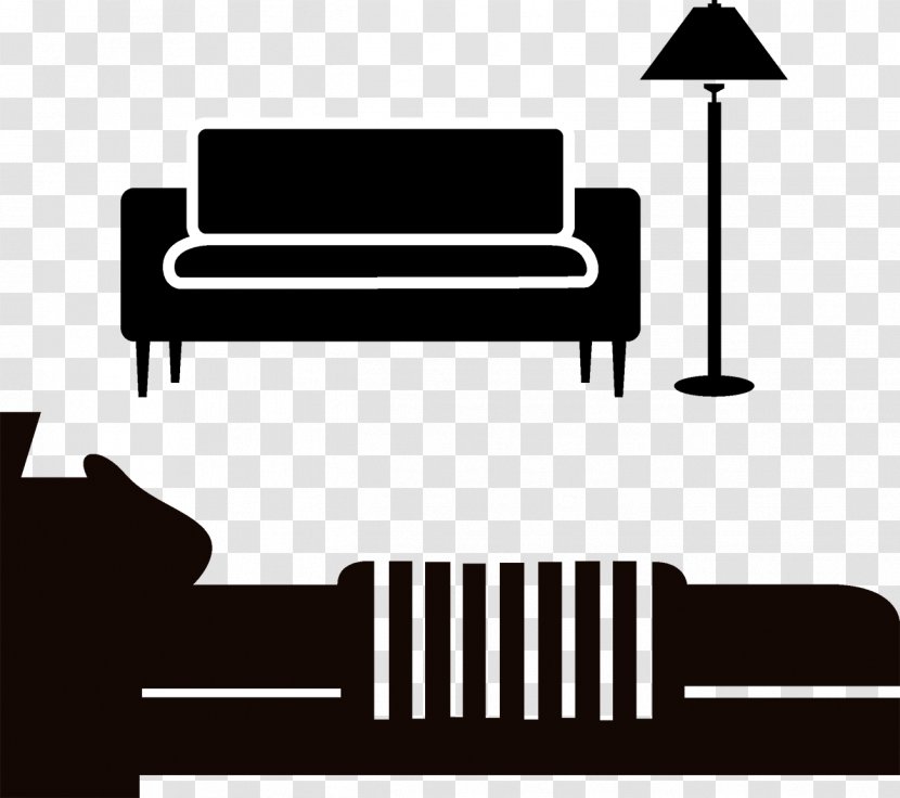 Couch Bed Silhouette Furniture - Black - Sofa Transparent PNG