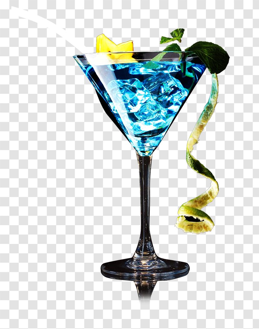 Cocktail Martini Blue Lagoon Hawaii Juice - Drink - Lemon Ice Wine Transparent PNG