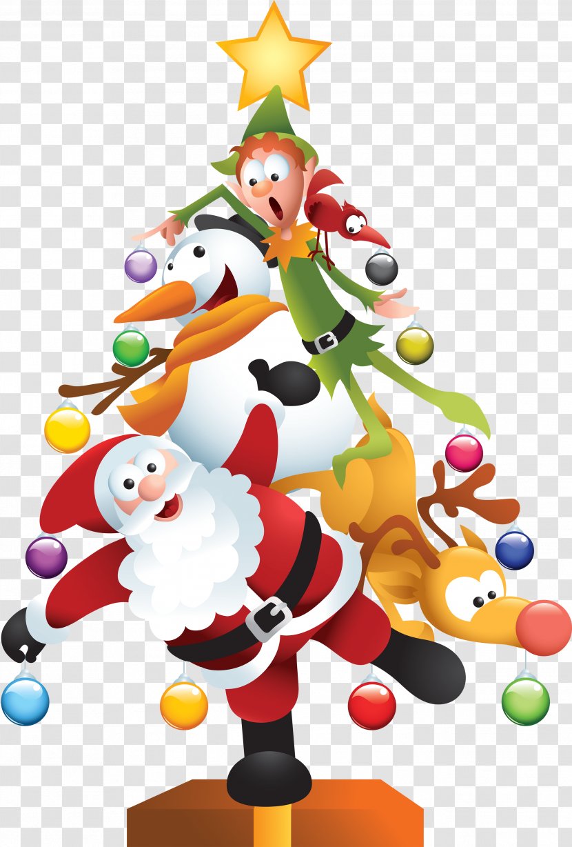 Santa Claus Reindeer Christmas Card Clip Art - Snowman - Creative Transparent PNG