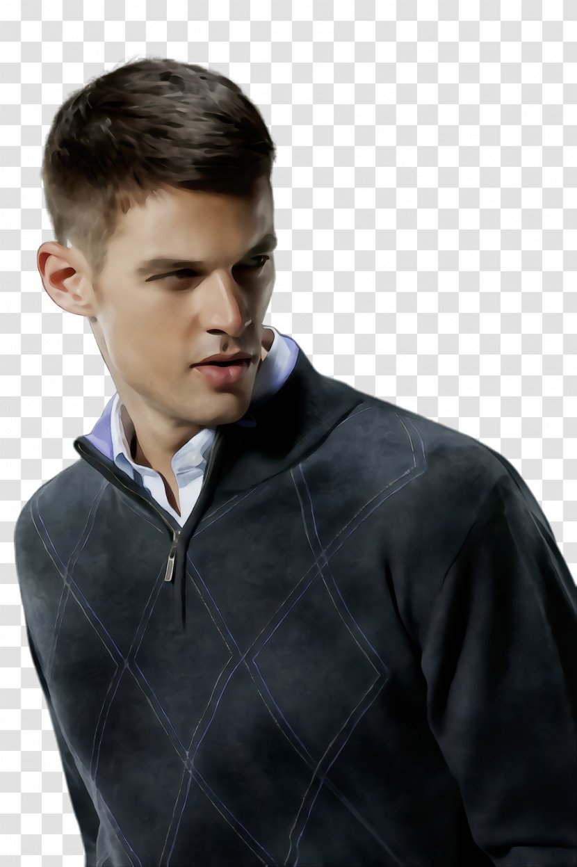 Neck Hairstyle Forehead Male Jacket - Wet Ink - Gentleman Ear Transparent PNG
