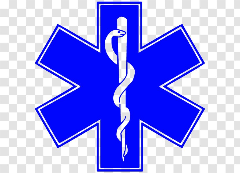 Star Of Life Emergency Medical Services Technician Clip Art - Electric Blue - Symbol Clipart Transparent PNG