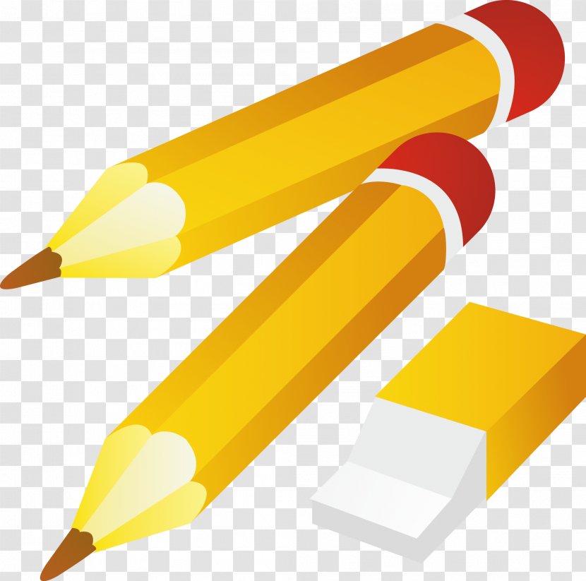 Eraser Pencil Tai Po Baptist Public School Notebook - Yellow - Vector Material Transparent PNG