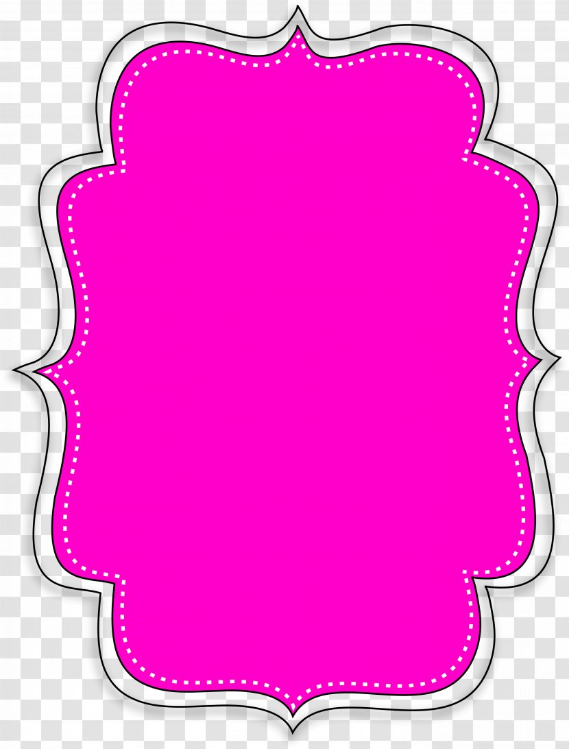 Pink Flower Frame - Label - Rectangle Transparent PNG
