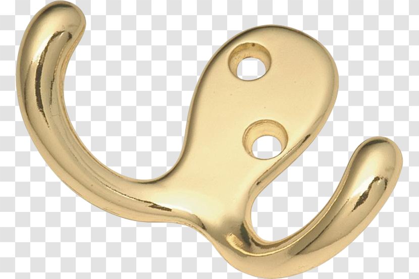 Brass Hook Metal Material Clothes Hanger - Copper Transparent PNG