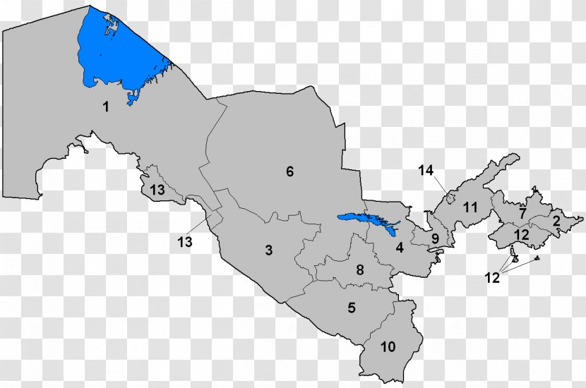 Subdivisions Of Uzbekistan Map Provinces Papua New Guinea Turkmenistan - Wikiwand Transparent PNG