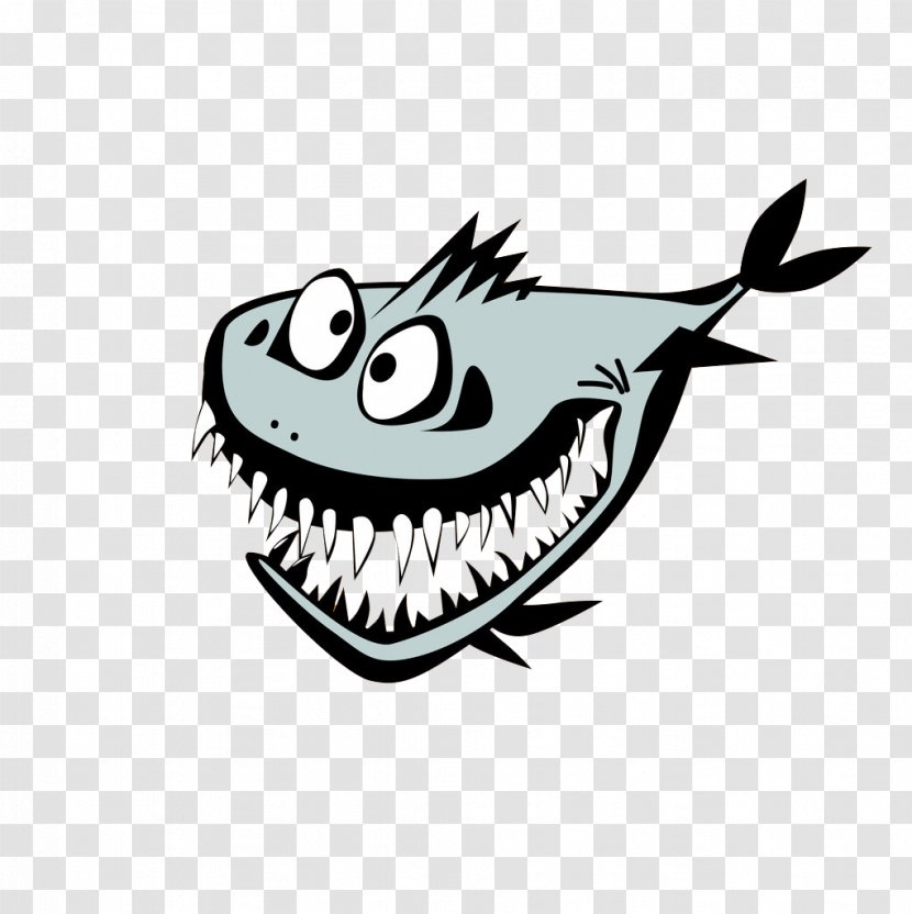 Shark Birthday Illustration - Cartoon Ferocious Transparent PNG