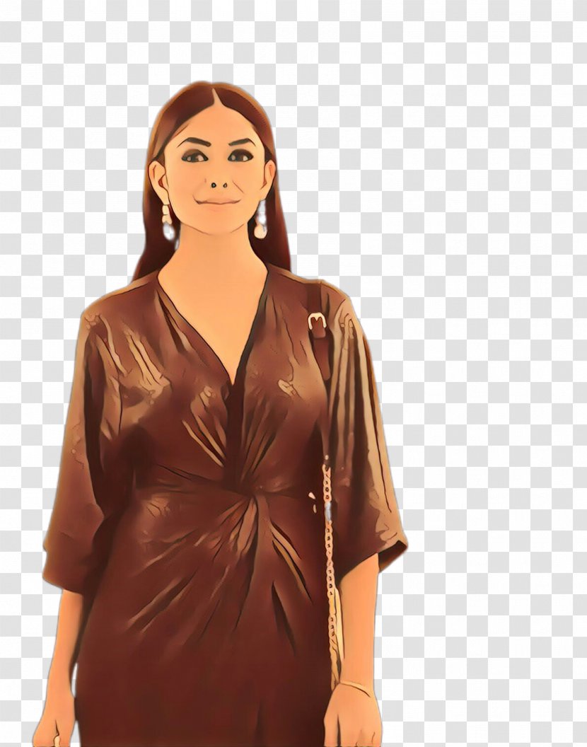 Clothing Satin Sleeve Brown Silk - Textile - Dress Transparent PNG