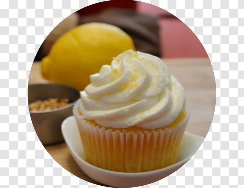 Cupcake Muffin Buttercream Frozen Dessert - Lemon Peel Transparent PNG