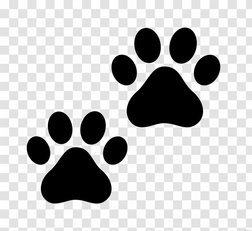 Cat Paw Dog Clip Art - Black And White Transparent PNG