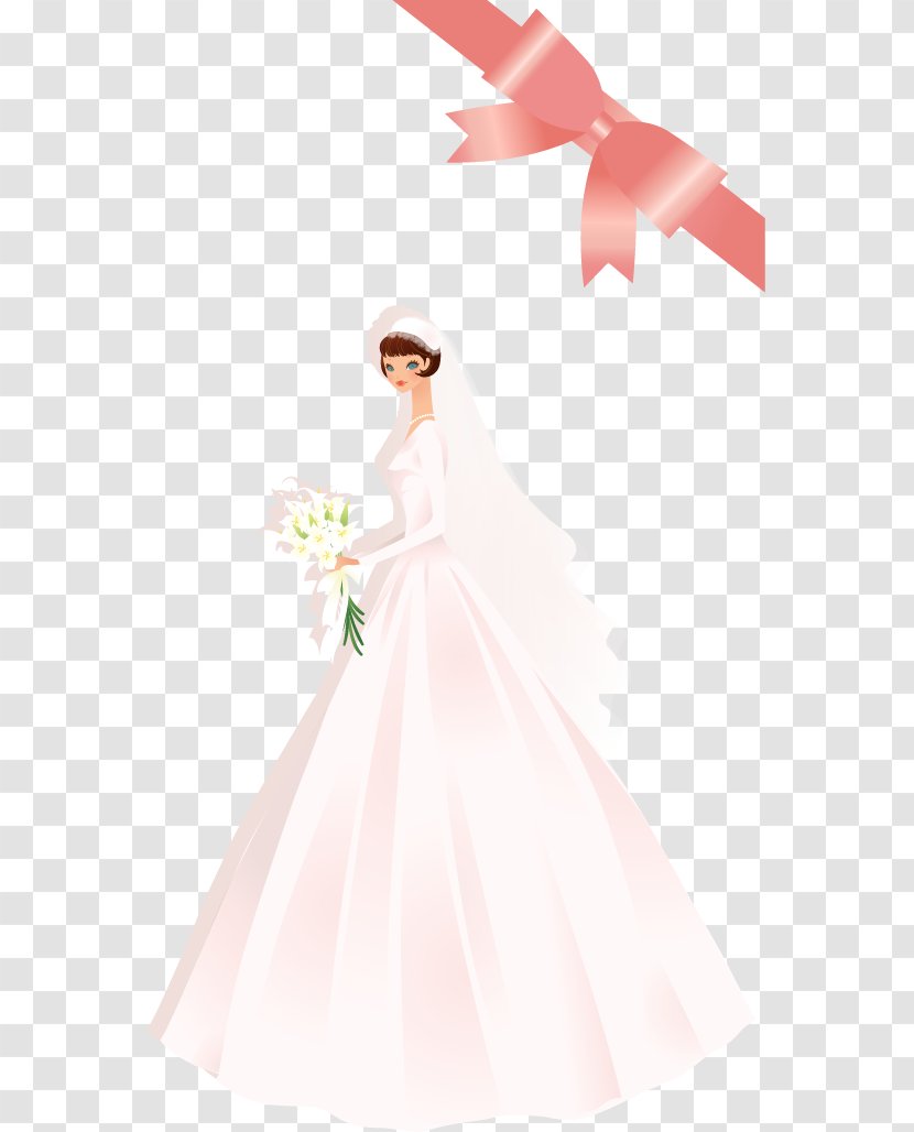 Bride Wedding Dress - Frame - Flowers Butterfly Married Yarn According To The Vector Material Transparent PNG