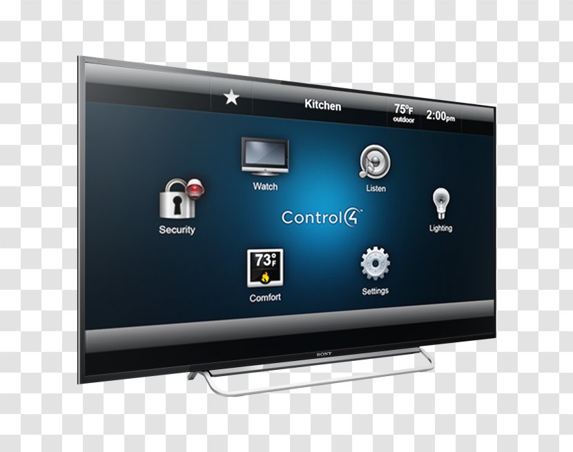 Home Automation Kits Computer Keyboard LED-backlit LCD Monitors Control4 - Television Set - Sony Tv Transparent PNG