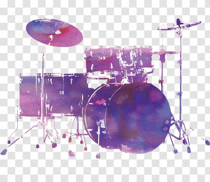 Drums Drummer Tom-tom Drum Musical Instrument - Frame - Purple Jazz Transparent PNG