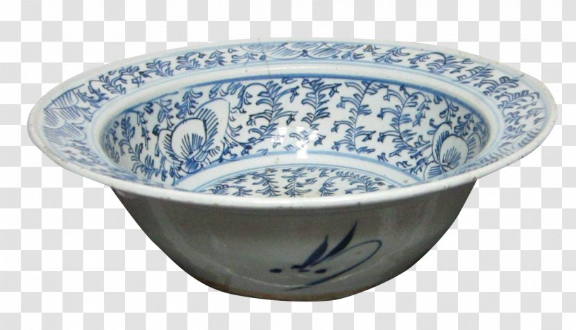 Bowl Blue And White Pottery Ceramic Glass - Porcelain - The Lotus Face Transparent PNG