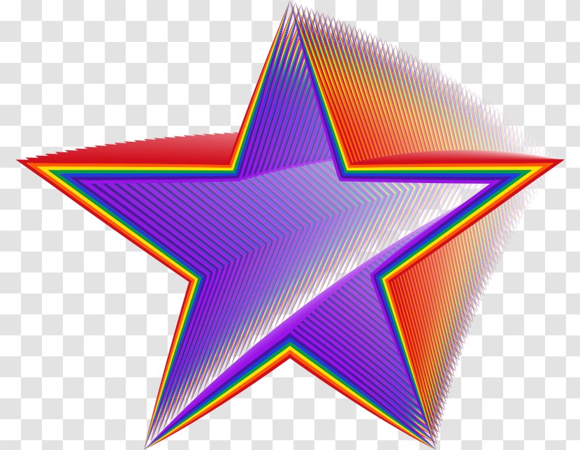 Pentagram Star - Rainbow Transparent PNG