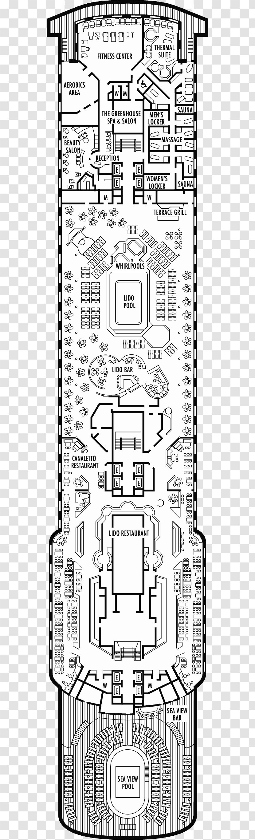 MS Zaandam Westerdam Cruise Ship Deck Floor Plan Transparent PNG