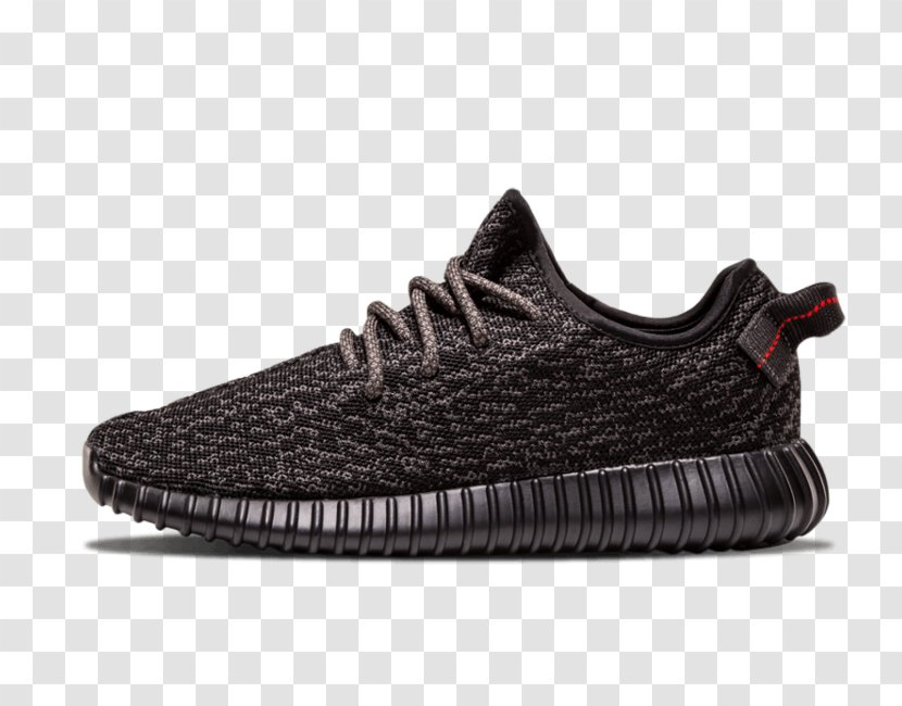 Adidas Yeezy 350 Boost V2 'Pirate Black' 2016 Mens Sneakers Black Fabric 4 Transparent PNG