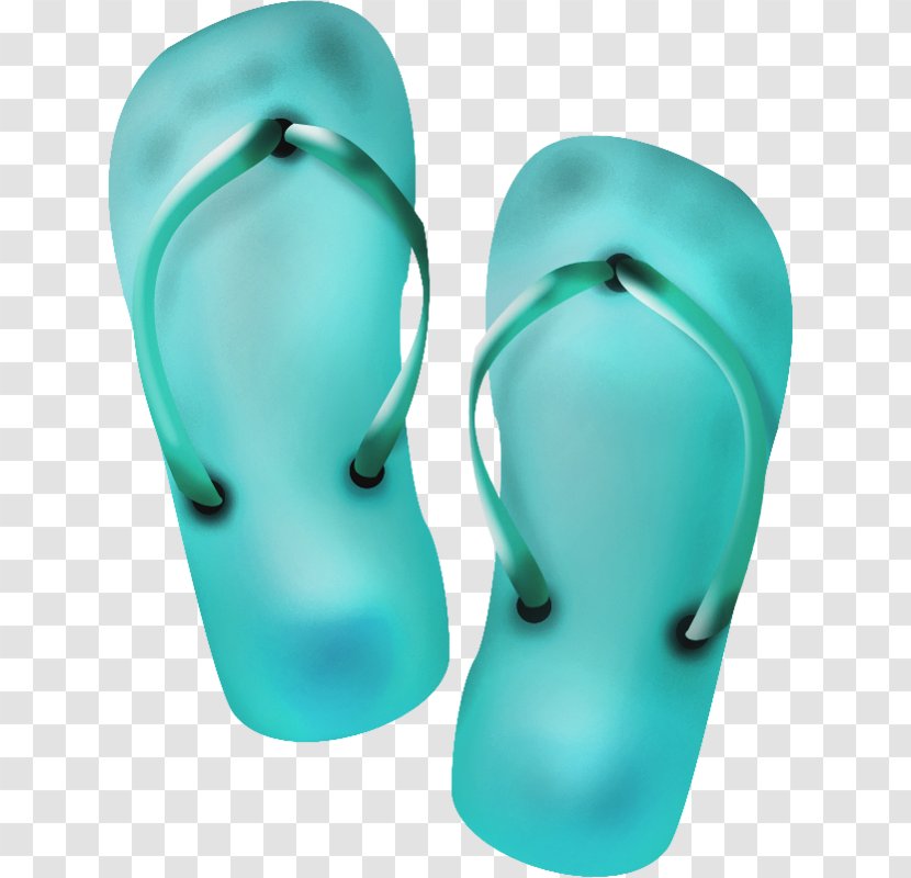 Slipper Flip-flops Sandal Shoe - Turquoise Transparent PNG