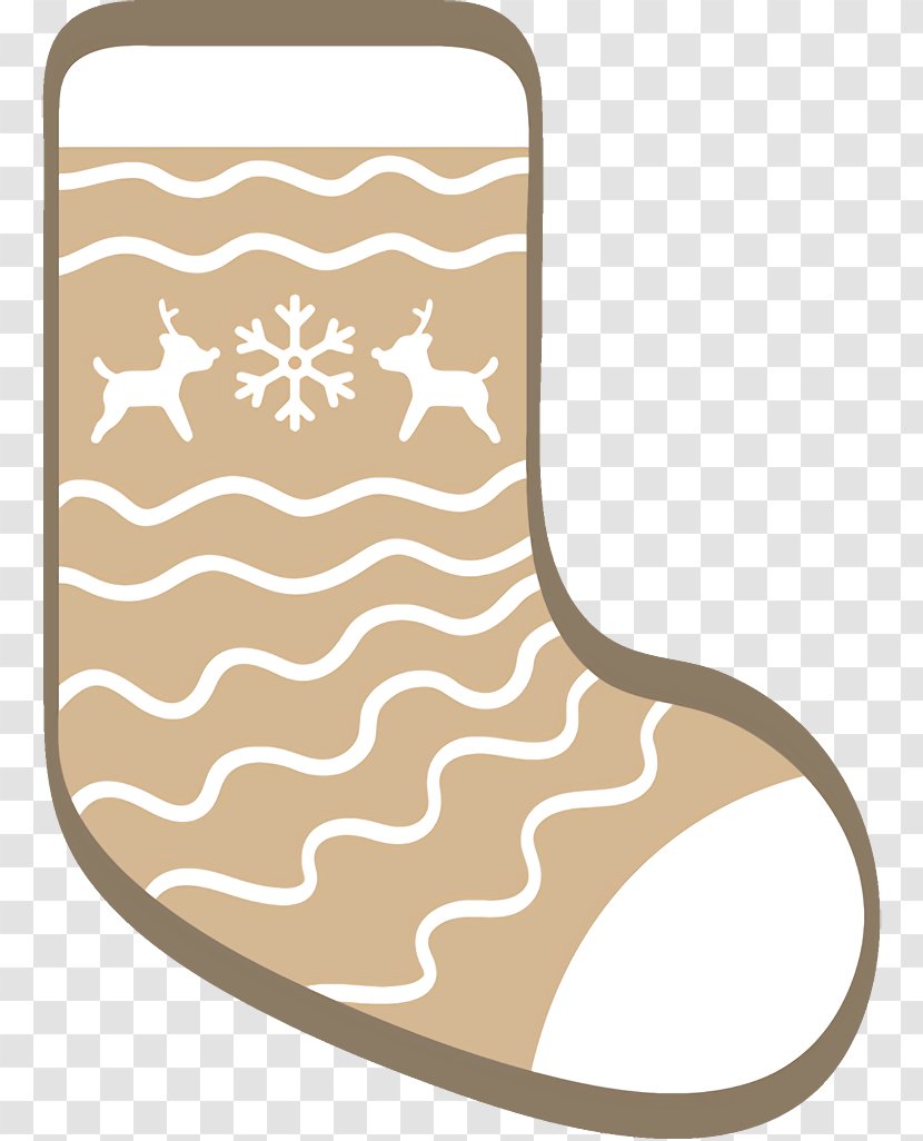 Christmas Stocking Socks - Beige Brown Transparent PNG