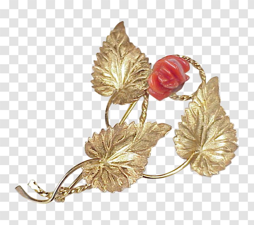 Body Jewellery Brooch Brass Leaf - Vintage Gold Transparent PNG