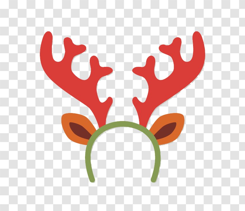 Rudolph Reindeer Santa Claus - Horn - Vector Material Cartoon Headband Transparent PNG
