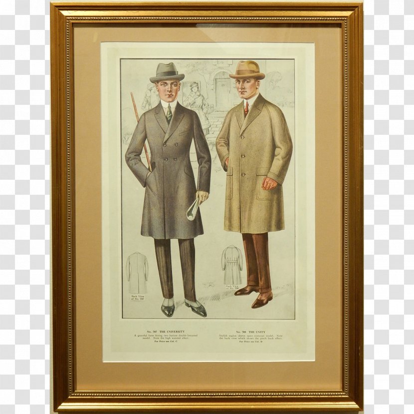 1920s Suit Fashion Clothing Pattern - Illustration - Tailor Transparent PNG