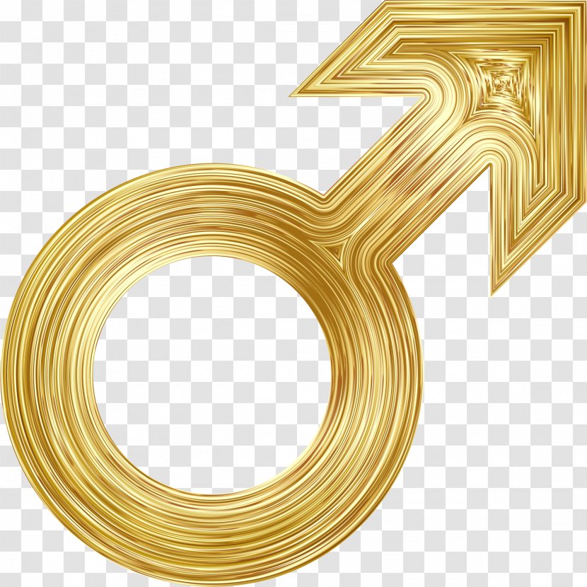 Gender Symbol Man Female - Metal - Gold Transparent PNG