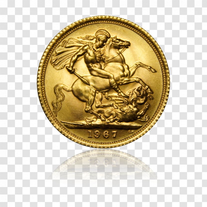 Gold Coin United Kingdom Sovereign - Vreneli Transparent PNG