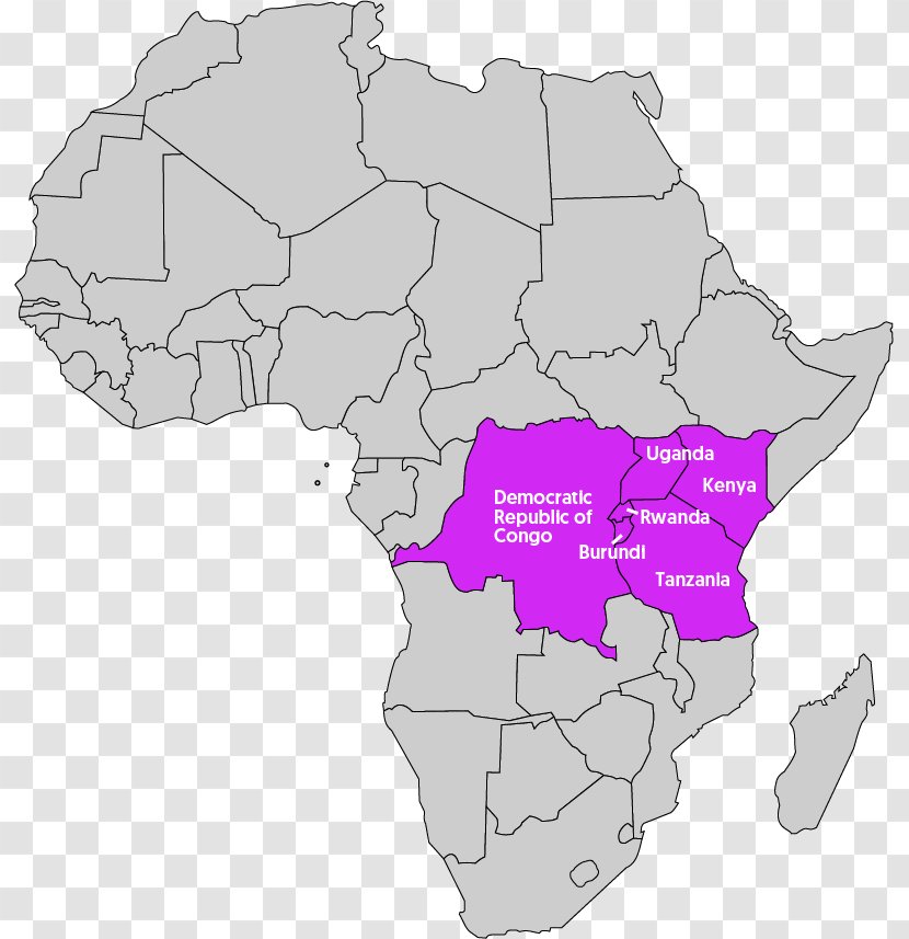 South Africa Rwanda Burundi Sudan Democratic Republic Of The Congo - Blank Map - International Women's Day Transparent PNG